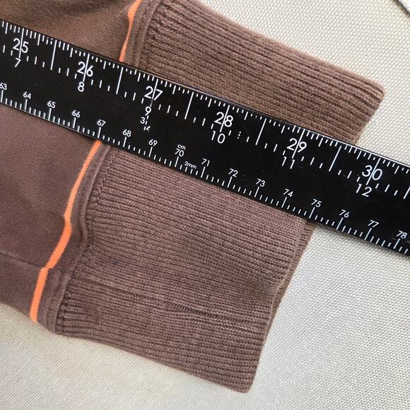 Abercrombie & Fitch Brown Striped Long Sleeve Polo Shirt XL Muscle Fit - Picture 12 of 13